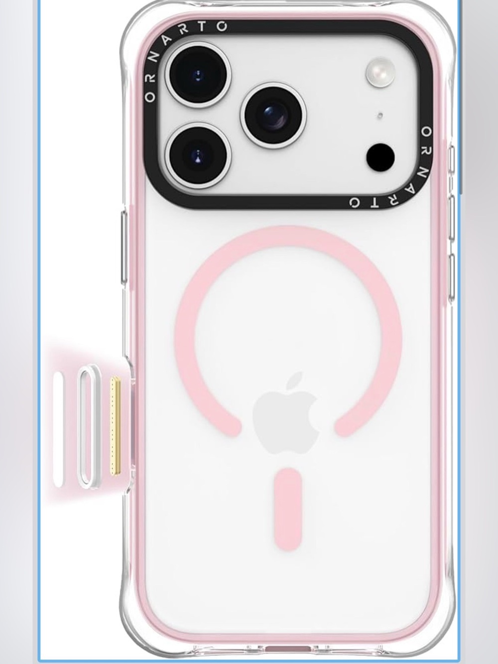 Ornarto Clear MagSafe-Compatible iPhone Case in Pink